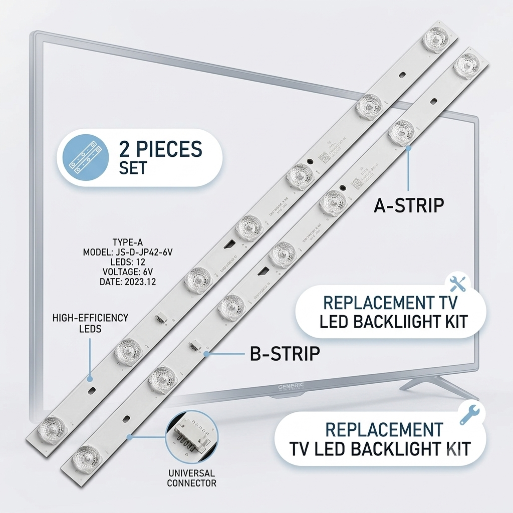LED Backlight Strip for Micromax 32TSF650FHD 32 Inch TV 7 LEDs 32HR332M07A3 V1 (2 pcs set)