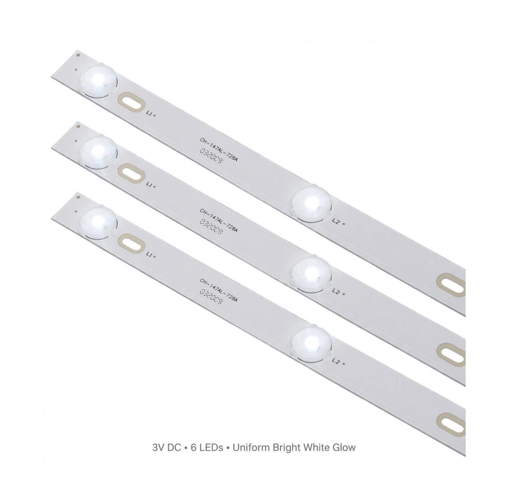 LED Backlight Strip 6 LED 3V, 17.5 Inch Long For 24 Inch TV (Generic)