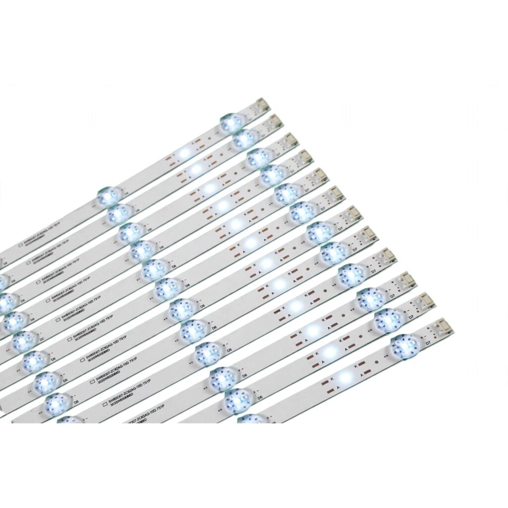 LED Backlight Strip for Thomson / Metz 65 Inch TV 7 LED 3V (12 PCS Set) Q65H1100 65MUE760